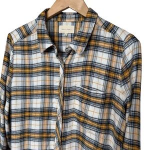 Melloday Women's Plaid Button-Up Shirt Multicolor Size M Long Sleeve Soft Fabric